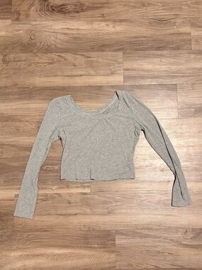 Cropped Ribbed Long Sleeve